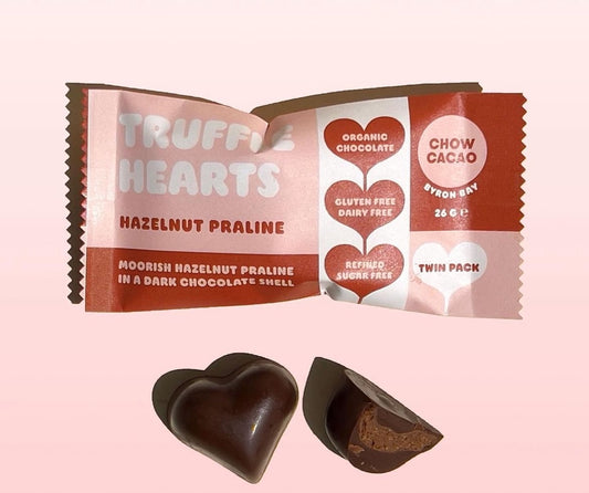 Chow Cacao Truffle Hearts ~ Hazelnut Praline