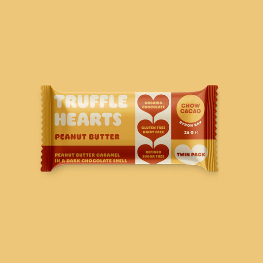 Chow Cacao Truffle Hearts ~ Peanut Butter Caramel